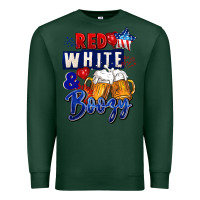 Sports Green Red white and boozy 4th of july Premium Sweatshirt - CowGirlArtShop