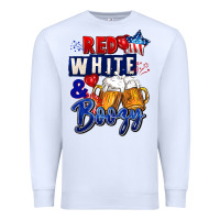 White Red white and boozy 4th of july Premium Sweatshirt - CowGirlArtShop