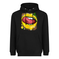 Black lemon lips with leopard Heavyweight Hoodie - texasbilliewilder