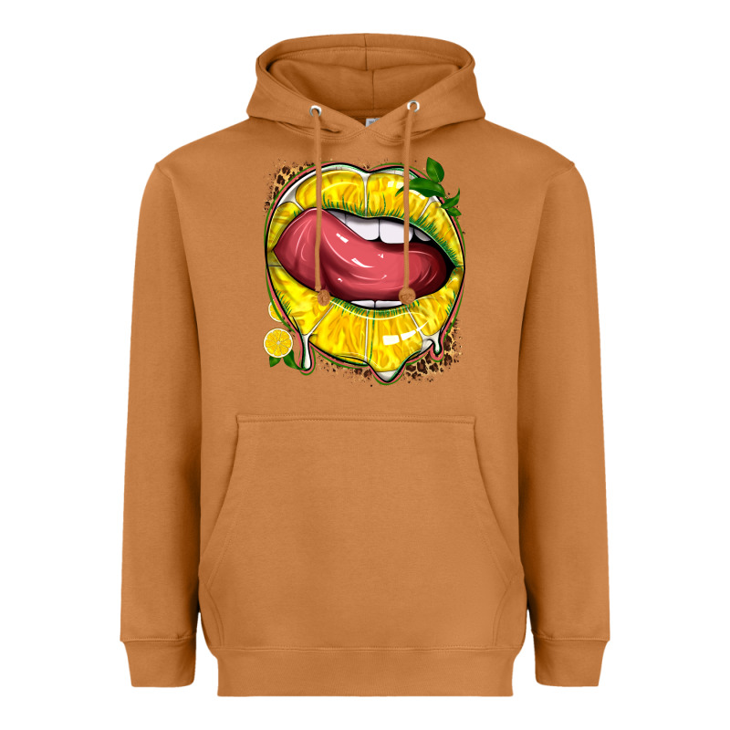Lemon Lips With Leopard Heavyweight Hoodie by texasbilliewilder | Teevron