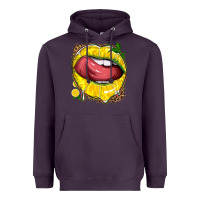 Plum lemon lips with leopard Heavyweight Hoodie - texasbilliewilder