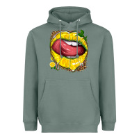 Sage lemon lips with leopard Heavyweight Hoodie - texasbilliewilder