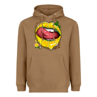 Toasted Coconut lemon lips with leopard Heavyweight Hoodie - texasbilliewilder