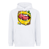 White lemon lips with leopard Heavyweight Hoodie - texasbilliewilder