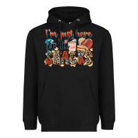Black i'm just here for the snacks american football Heavyweight Hoodie - Zillion Design Studio