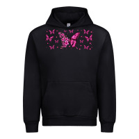 Black floral breast cancer butterfly Urban Hoodie - Jasminsmagicworld