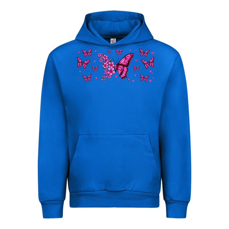 Floral Breast Cancer Butterfly Urban Hoodie by Jasminsmagicworld | Teevron