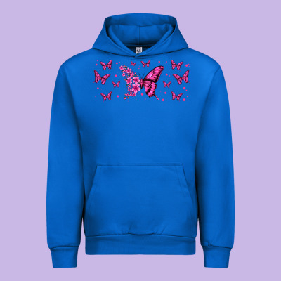 Floral Breast Cancer Butterfly Urban Hoodie Designed By Jasminsmagicworld