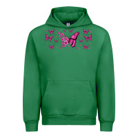 Emerald floral breast cancer butterfly Urban Hoodie - Jasminsmagicworld
