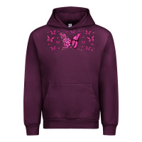 Mauve Wine floral breast cancer butterfly Urban Hoodie - Jasminsmagicworld