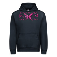 Navy floral breast cancer butterfly Urban Hoodie - Jasminsmagicworld