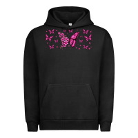 Pigment Black floral breast cancer butterfly Urban Hoodie - Jasminsmagicworld