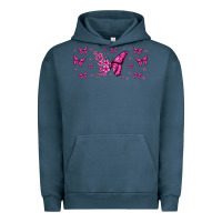 Pigment Midnight Navy floral breast cancer butterfly Urban Hoodie - Jasminsmagicworld