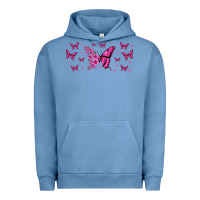 Pigment Pebble Blue floral breast cancer butterfly Urban Hoodie - Jasminsmagicworld