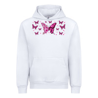 White floral breast cancer butterfly Urban Hoodie - Jasminsmagicworld
