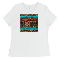 White nail tech life mug coaster Ladies Tee - BarkalooDesign