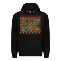 Black western thunderbird and arrow with aztec leopard Premium Hoodie - Artiststas