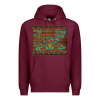 Burgundy western thunderbird and arrow with aztec leopard Premium Hoodie - Artiststas