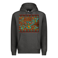 Charcoal Heather western thunderbird and arrow with aztec leopard Premium Hoodie - Artiststas