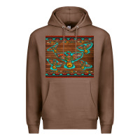Chestnut western thunderbird and arrow with aztec leopard Premium Hoodie - Artiststas