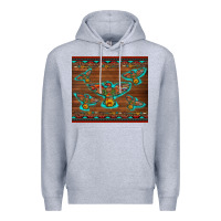 Heather Grey western thunderbird and arrow with aztec leopard Premium Hoodie - Artiststas