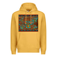 Mustard western thunderbird and arrow with aztec leopard Premium Hoodie - Artiststas