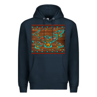 Navy western thunderbird and arrow with aztec leopard Premium Hoodie - Artiststas