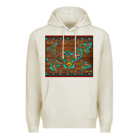 Oatmeal Heather western thunderbird and arrow with aztec leopard Premium Hoodie - Artiststas