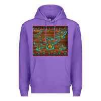 Purple western thunderbird and arrow with aztec leopard Premium Hoodie - Artiststas