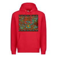 Red western thunderbird and arrow with aztec leopard Premium Hoodie - Artiststas