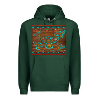 Sports Green western thunderbird and arrow with aztec leopard Premium Hoodie - Artiststas