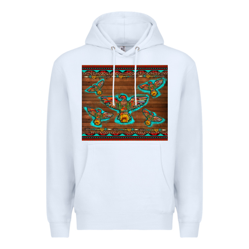 Western Thunderbird And Arrow With Aztec Leopard Premium Hoodie by Artiststas | Teevron