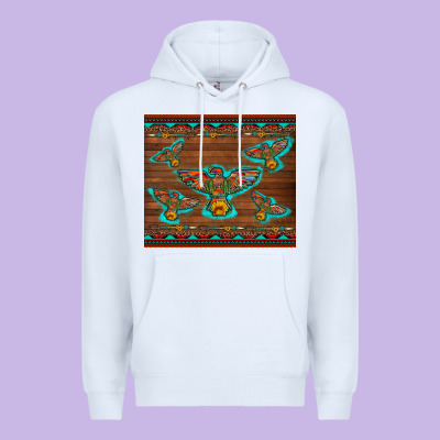 Western Thunderbird And Arrow With Aztec Leopard Premium Hoodie Designed By Artiststas