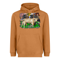 Meerkat charolais bull black angus cattle and bull with barnyard and cowhide Heavyweight Hoodie - RanaPortraitStore