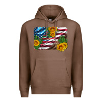 Chestnut usa flag and sunflower serape leopard and cactus Premium Hoodie - Artiststas