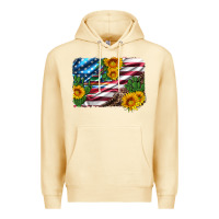 Pina Colada usa flag and sunflower serape leopard and cactus Premium Hoodie - Artiststas