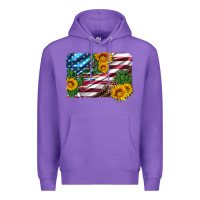 Purple usa flag and sunflower serape leopard and cactus Premium Hoodie - Artiststas