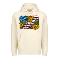 Sandshell usa flag and sunflower serape leopard and cactus Premium Hoodie - Artiststas