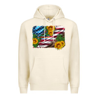 Tofu usa flag and sunflower serape leopard and cactus Premium Hoodie - Artiststas