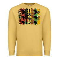 Antique Gold juneteenth 1865 brush stroke Premium Sweatshirt - HRA Design Shop