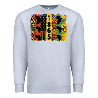 Heather Grey juneteenth 1865 brush stroke Premium Sweatshirt - HRA Design Shop