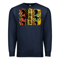 Navy juneteenth 1865 brush stroke Premium Sweatshirt - HRA Design Shop