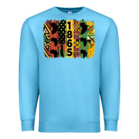 Ocean Blue juneteenth 1865 brush stroke Premium Sweatshirt - HRA Design Shop