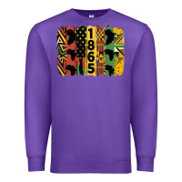 Purple juneteenth 1865 brush stroke Premium Sweatshirt - HRA Design Shop