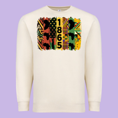 Juneteenth 1865 Brush Stroke Premium Sweatshirt Designed By Hra Design Shop