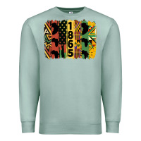 Seafoam juneteenth 1865 brush stroke Premium Sweatshirt - HRA Design Shop