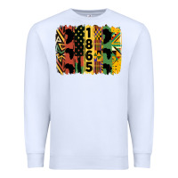 White juneteenth 1865 brush stroke Premium Sweatshirt - HRA Design Shop