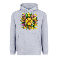 Heather Grey lemon sunflower Heavyweight Hoodie - texasbilliewilder