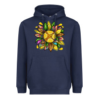 Navy lemon sunflower Heavyweight Hoodie - texasbilliewilder
