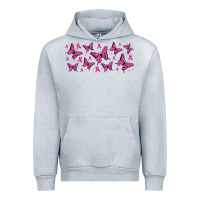 Heather Grey breast cancer butterflies Urban Hoodie - Jasminsmagicworld